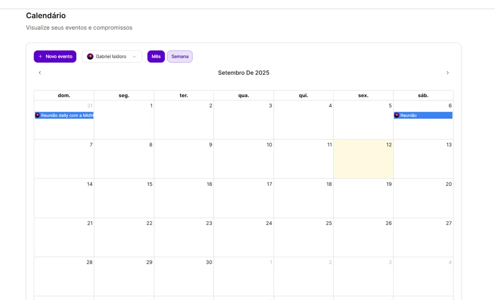 Calendário e lembretes